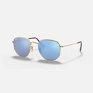 Ray-ban hexagonal flat gold and blue sunglasses 3548n